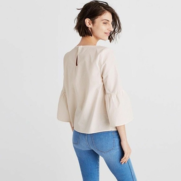 Madewell Striped Bell Sleeve Top - Picture 1 of 9